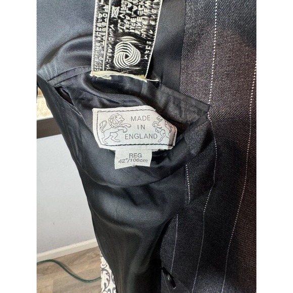 40R Mens Gieves & Hawkes Gray Pinstripe Suit - Pants 36/29 - Picture 14 of 16